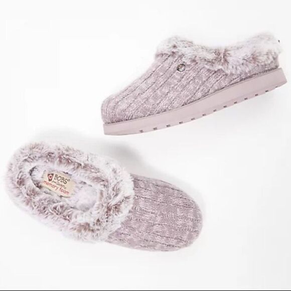 Skechers Ice Angel Sweater Knit Faux Fur Slippers - Picture 8 of 8